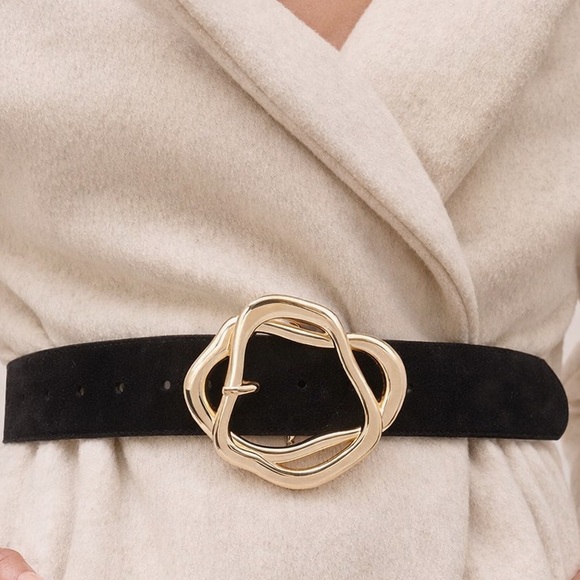 Boutique Accessories - Suede Abstract Buckle Belt